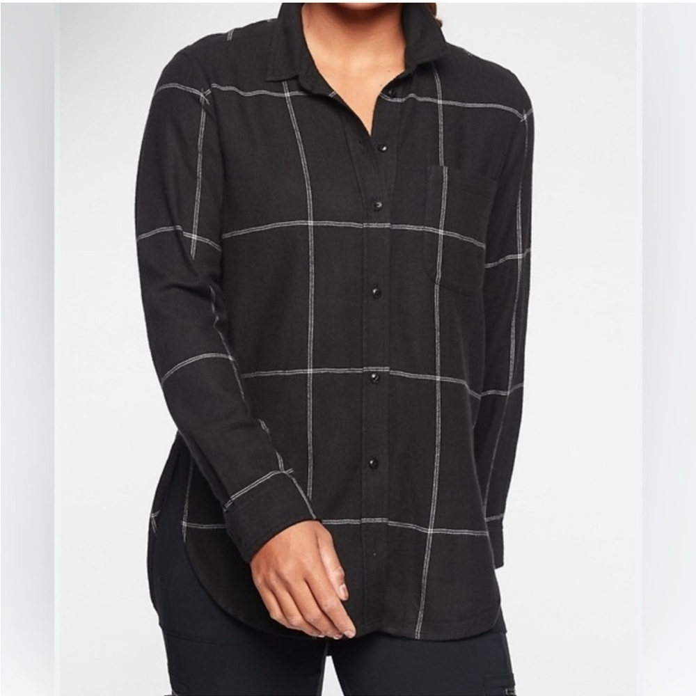 Athleta XS Heat Tech Flannel Button Down Shirt